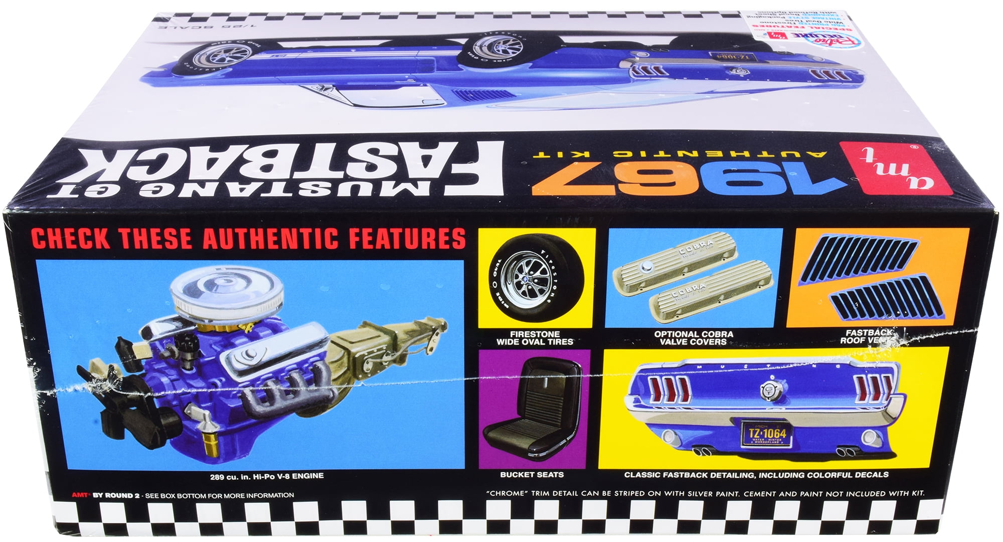 Skill 2 Model Kit 1967 Ford Mustang GT Fastback 125 Scale Model by AMT AMT1241