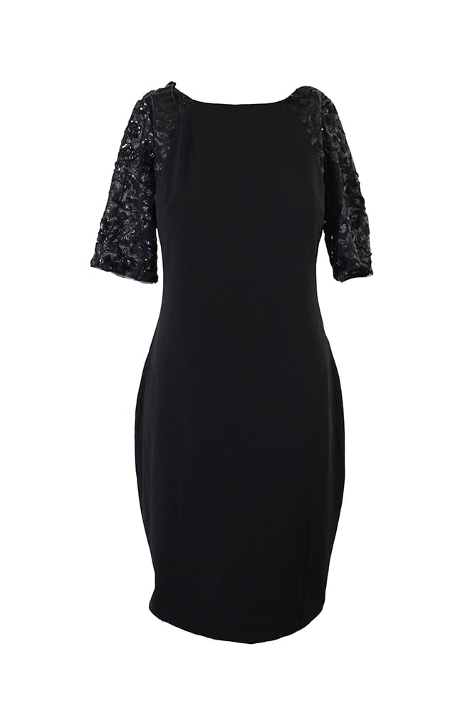 calvin klein fit and flare dress with sleeves Calvin Klein Women's Long Sleeve Boat Neck Belted Fit and Flare Dress
