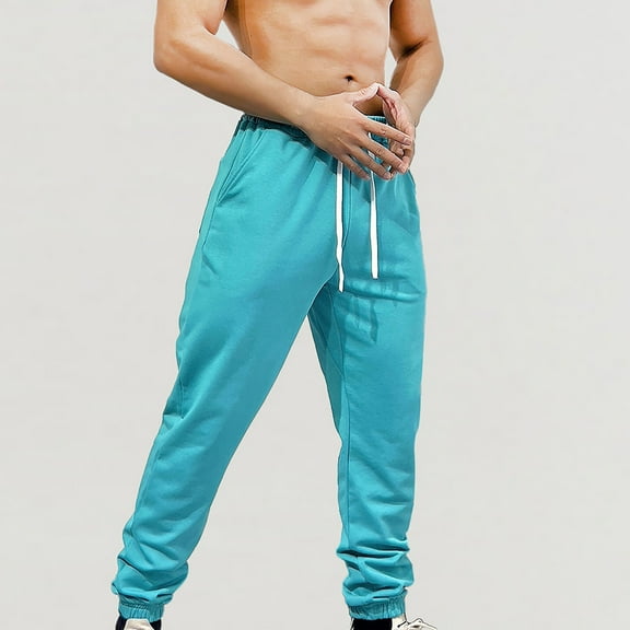 Njoeus Men's Casual Elastic Waist Jogger Pants Athletic Running Sport Pants Cotton Sweatpants for Men Long Pants Joggers M-3XL