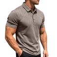 thumbnail image 2 of Dolkfu Button Polos&nbsp;Shirts&nbsp;for Men Yellow Short Sleeve Refreshing Collared Polos Modern Business Casual Geometric Tops Khaki,Xxl, 2 of 6