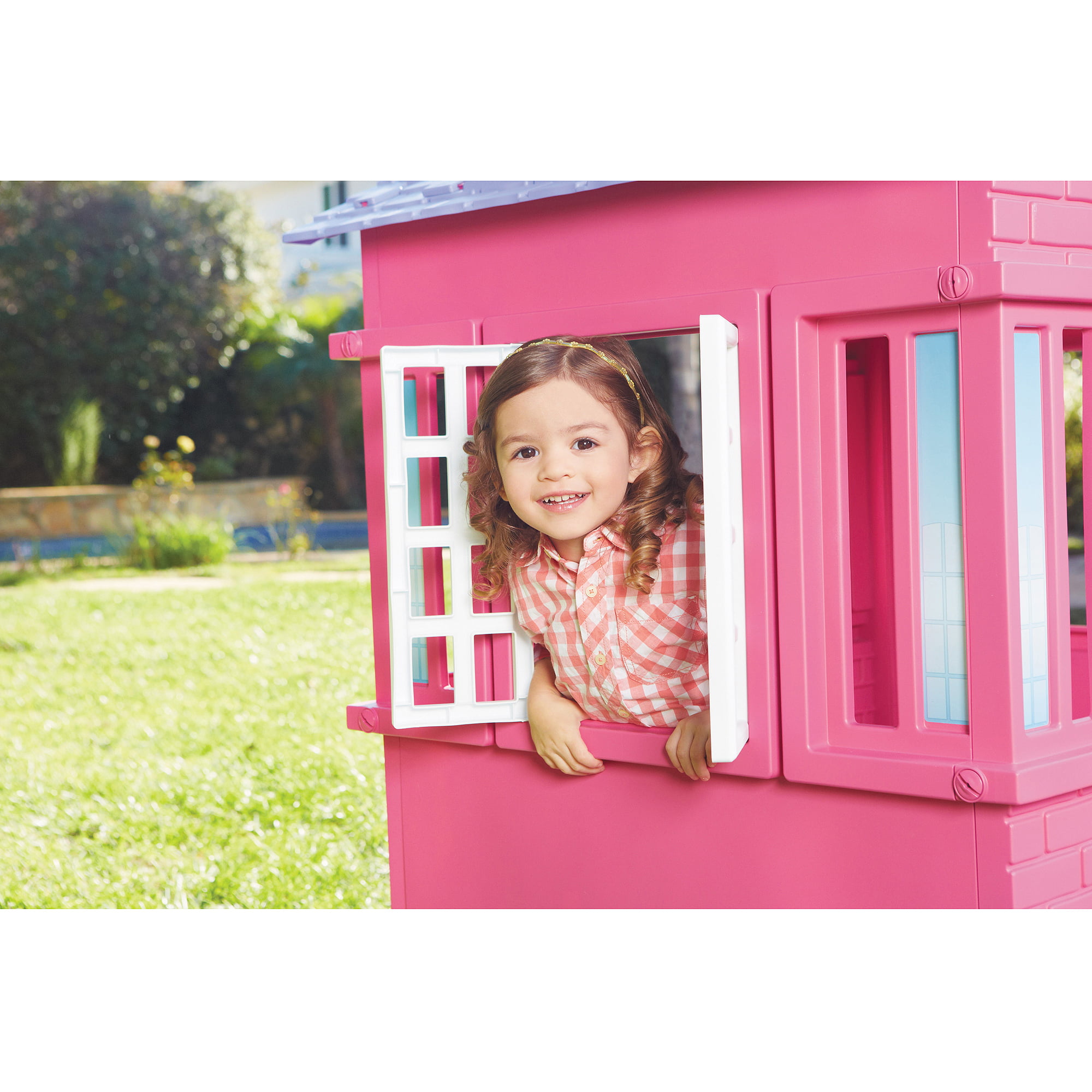Cottage Playhouse Pink Kids Outdoor Playhouses Indoor Playset Backyard Playground Girls Children Fun Toy Garden House NEW 
