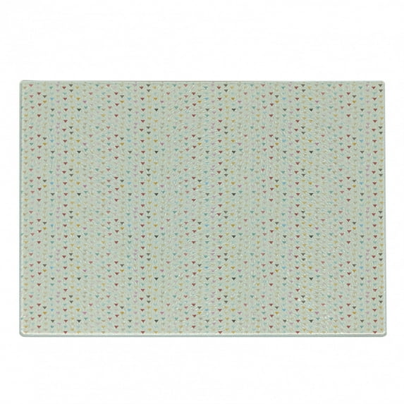 Geometric Cutting Board, Pattern of Minimal Style Colorful Triangles in Irregular Sizes, Decorative Tempered Glass Cutting and Serving Board, in 3 Sizes, by Ambesonne