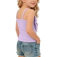 thumbnail image 5 of Miluxas Girl Summer Bow Tie Front Tank Top Sweetheart Neckline Sleeveless Backless Cute Cami Going Out Tops Purple 6-7Years, 5 of 7