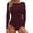 Wine, variant on UJNDER Women's Solid Round Neck Long Sleeve Button Jumpsuit Slim Bodysuit Jumpsuits Pajamas for Women Red XL