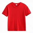 thumbnail image 5 of NIEWTR Boys Shirt Short Sleeve T-Shirt Crew Neck Casual Basic Summer Tee Tops for Kids Teen（Red,9-10 Years), 5 of 8