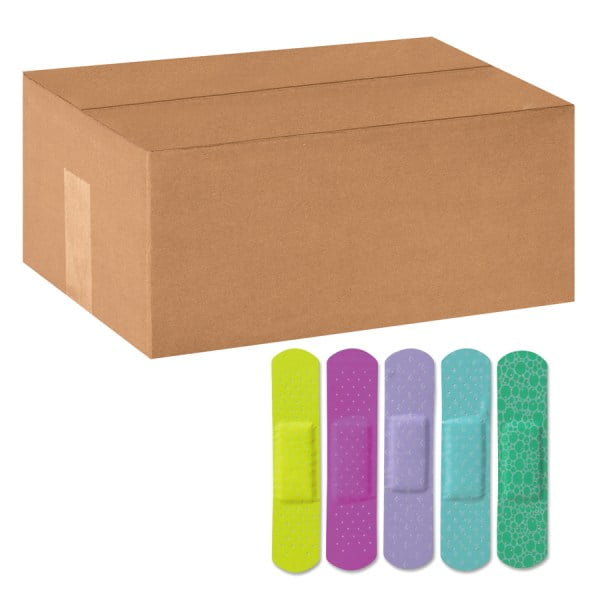 CURAD® Neon Adhesive Bandages, Assorted Colors, Case Of 1,200