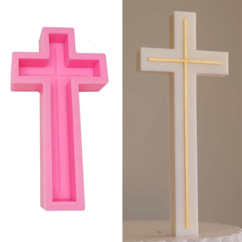 HONCLL Cross Shaped Candle Molds for Candle Soap Halloween Decorations Christmas Gift, Cross Shaped Resins Molds for Art Craft