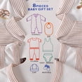 thumbnail image 2 of Odeerbi Baby Boy Girl Clothes 8PCS Layette Set Newborn Tops+Hat+Pants+Bib+Sock Shose+Romper, 2 of 9