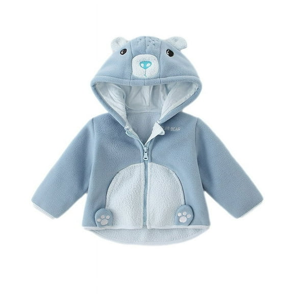 Odeerbi Toddler Winter Coat Kids Boys Girls Outerwear Jackets Newborn Baby Warm Coat Knit Outwear Hooded Jumpsuit Blue