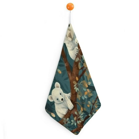 

Patifu Bear Tree Branch Leaves Quick-Dry Hand Towels 11.8x11.8in for Countertops Bathroom Decorations Ultra-Fine Fiber Kitchen Towels 4pcs