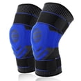 thumbnail image 1 of Knee Braces for Knee Pain with Adjustable Straps, Compression Knee Support Sleeve(blue-black), 1 of 5