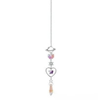 Hmgxay Sunshine Catcher, Handcrafted Crystal Ornament with Pointed Beads, Decorative Sun Catcher for Bedroom, Star and Heart Pendant for Positive Energy