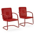 thumbnail image 1 of Crosley Furniture Bates Fauteuil d'Extérieur en Métal, Rouge Vif Lustré (Lot de 2), 1 of 12