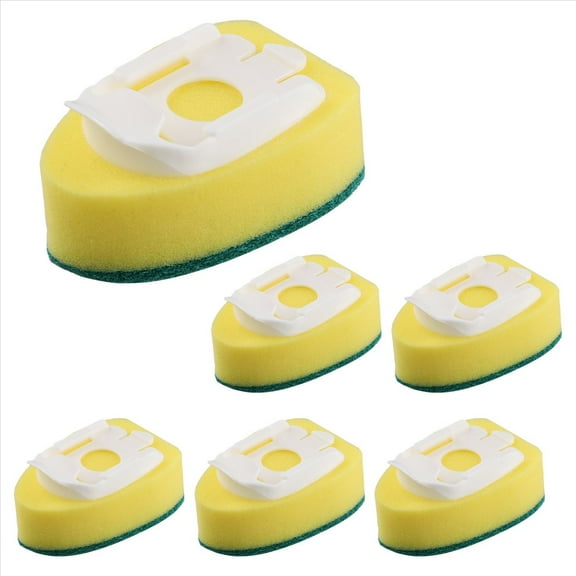 Quaqdae 6 Pack Dish Wand Refills Sponge Heads, Brush Replacement Wands Pads for Kitchen Cleaning