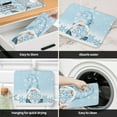 thumbnail image 4 of Christmas Dish Drying Mat for Kitchen Counter Blue Gnome Drying Pad Absorbent Drying Mats for Countertops Sinks Draining Racks Snowflake Drainer Xmas Holiday Decorations 18x24 Inch, 4 of 6