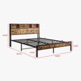 thumbnail image 6 of Queen Bed Frame with Storage Headboard & Charging Station, Metal Platform Bed with Bookcase Shelves, No Box Spring Required, Quiet Assembly Design, Black Modern Bedroom Furniture, 6 of 7