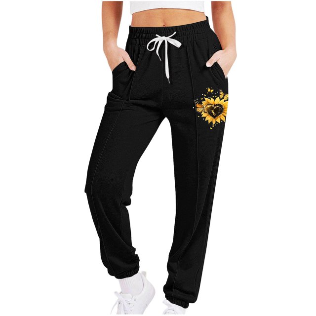 Funicet Women Fallow Fashion Printed Casual Drawstring Sports Ankle Binding Leg Sweatpants