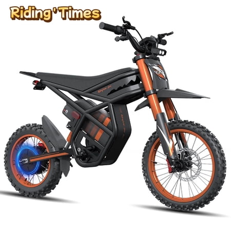 Riding'times GT54 37MPH Electric Dirt Bike for Teens Adults, 48V 27AH Ebike with 14"/12" Motorcycle Tire, 3000W/2000W Dual Hydraulic Brakes Mountain Off-Road Dirtbike for Ages 13+