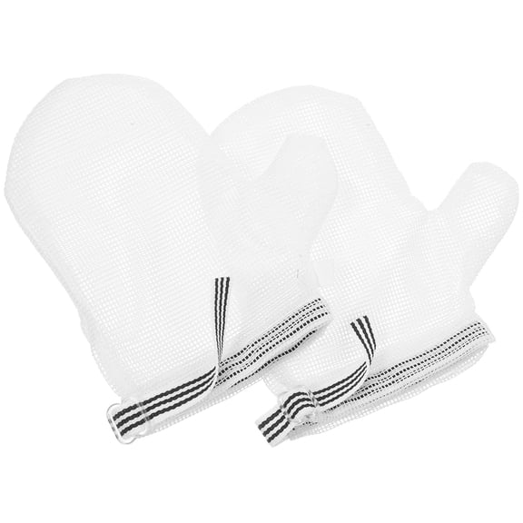 Pawsdot 1Pair White Breathable Stop Thumb Sucking Gloves Protective Finger Guard for Infants