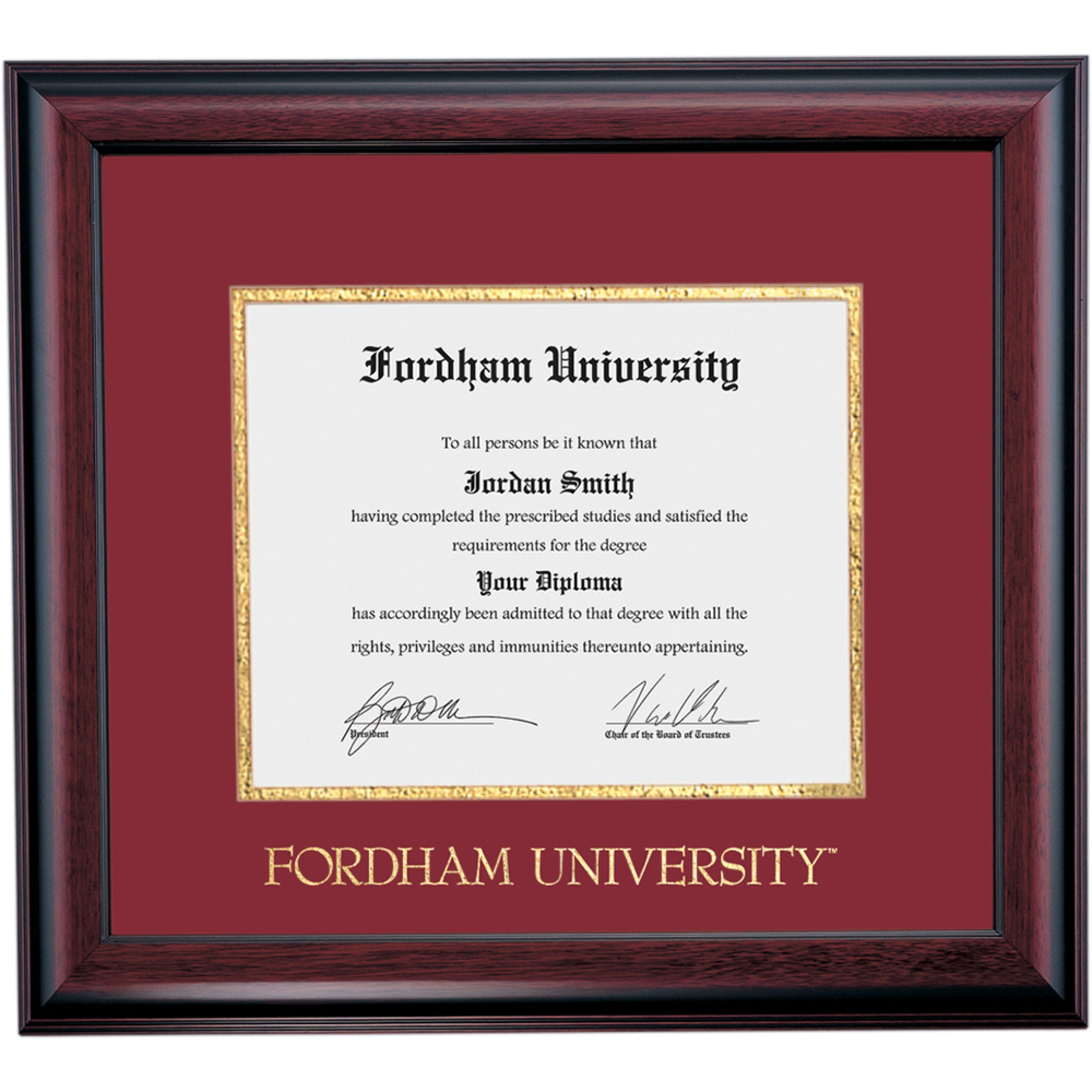 OCM Diploma Frame for Fordham University, 17" x 19" Diploma