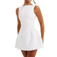 thumbnail image 4 of Gupgi Women White Summer Sleeveless Backless Mini Dress Elegant Formal Party Flowy Short Dress, 4 of 8