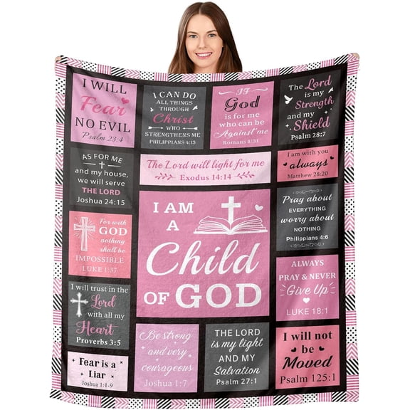 Christian Gifts for Women Blanket 50x60, Baptism Gifts for Girls, Inspirational Religious Spiritual Gifts for Women, Confirmation Catholic Gifts for Women, Graduation Birthday Christian Blanket