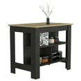 thumbnail image 4 of HQZX Kitchen Island Dozza, 3 Shelves, 35.4" H x 27.5" L,Black Wengue / Light Oak Finish, 4 of 7