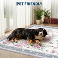 thumbnail image 5 of Garvee 8'x10' Vintage Floral Area Rug Washable Foldable Printed Carpet, Non Slip Floor Indoor Mat for Living Room Bedroom Home Office, Gray, 5 of 9