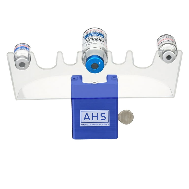 AHS American Hospital Supply | Hands Free Medicine Vial Holder | 1 Each, Blue