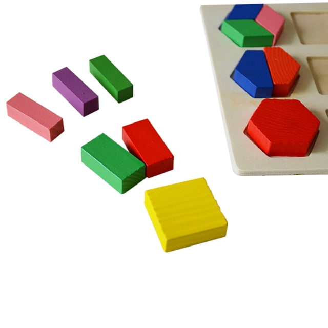 Meitianfacai Kids Baby Wooden Geometry Building Blocks Puzzle Early Learning Educational Toy