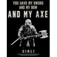 thumbnail image 2 of Men's The Lord of the Rings Fellowship of the Ring Gimli You Have My Sword and My Bow and My Axe Graphic Tee Black X Large, 2 of 5