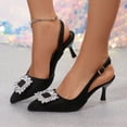 thumbnail image 2 of Xucatan Women's Slingback High-heeled Shoes Heels, Pointed Toe Pumps with Buckle Strap, High Heel Dressy Office Shoes, Versatile Closed Toe Sandals for Spring Summer Gift, 2 of 7