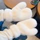 thumbnail image 4 of Guantes de piel de conejo con efecto terciopelo y felpa de papel, guantes cálidos de otoño e invierno, moda de invierno para niñas y estudiantes lindas, 4 of 6