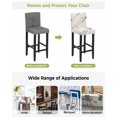 thumbnail image 3 of White Gold Modern Bar Stool Covers Set of 4, Abstract Vintage Marble Geometric Stretch Washable Bar Chair Covers with Backs, Removable Pub Counter Height Chair Cover for Kitchen Dining Room Cafe, 3 of 7