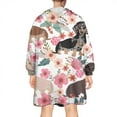 thumbnail image 2 of Wearable Oversized Blanket,Dachshund and Flower Wearable Blanket Hoodie for Adults,Cozy Hooded Blankets with Super Pockets,Super Warm Fuzzy Pullover for Women & Men, 2 of 6