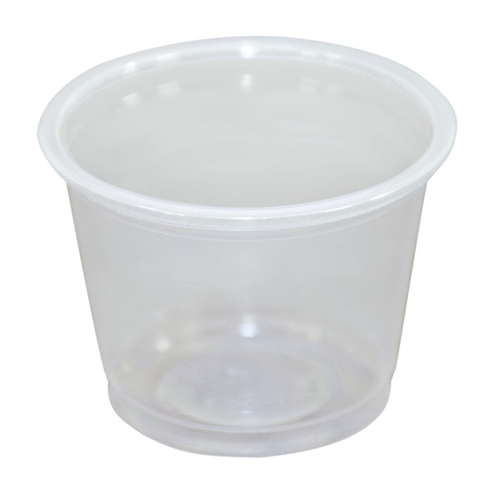 Crystalware Disposable Plastic Portion Cups with Lids, 100 Sets (1.5 oz