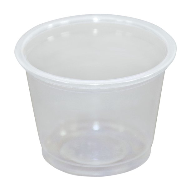 Crystalware Disposable Plastic Portion Cups with Lids, 100 Sets (1.5 oz