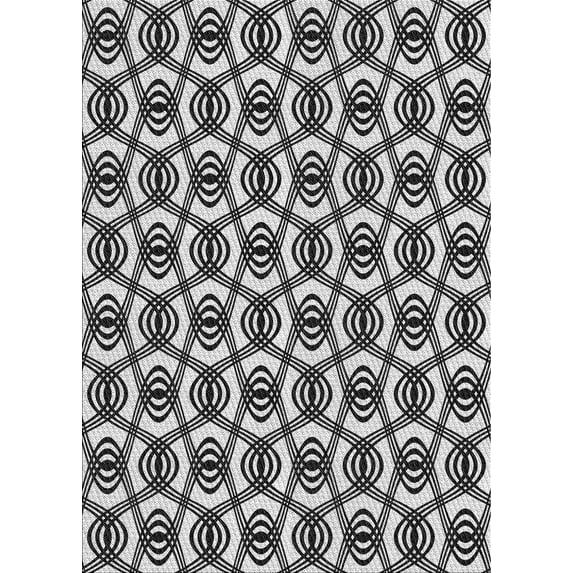 Ahgly Company Indoor Rectangle Patterned Charcoal Black Novelty Area Rugs, 2' x 5'
