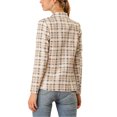 thumbnail image 4 of MODA NOVA Juniors Plaid Double Breasted Notched Lapel Blazer Jackets, 4 of 7