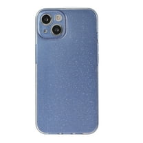 Mantto for iPhone 13 6.1 Inch Sweet Cute Blingbling Case for Girls Women Ladies, Ice Crystal Jelly Glitter Shining Soft TPU Shockproof Cover Case for iPhone 13, Blue