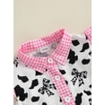 thumbnail image 6 of Hirigin Toddler Baby Girl Cowgirl Outfit Cow Print Western Outfits Ruffle Sleeve Shirt Button Down Tops Belted Denim Shorts Summer Clothes, 6 of 7