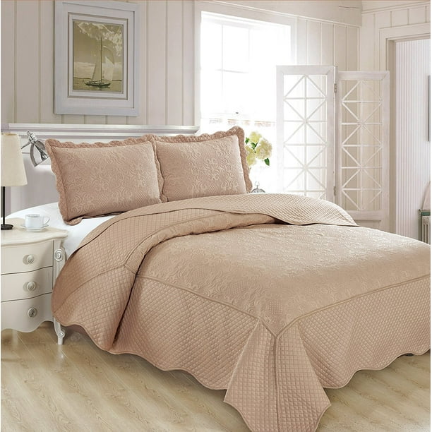 Fancy Collection 3pc Luxury Bedspread Coverlet Embossed Bed Cover