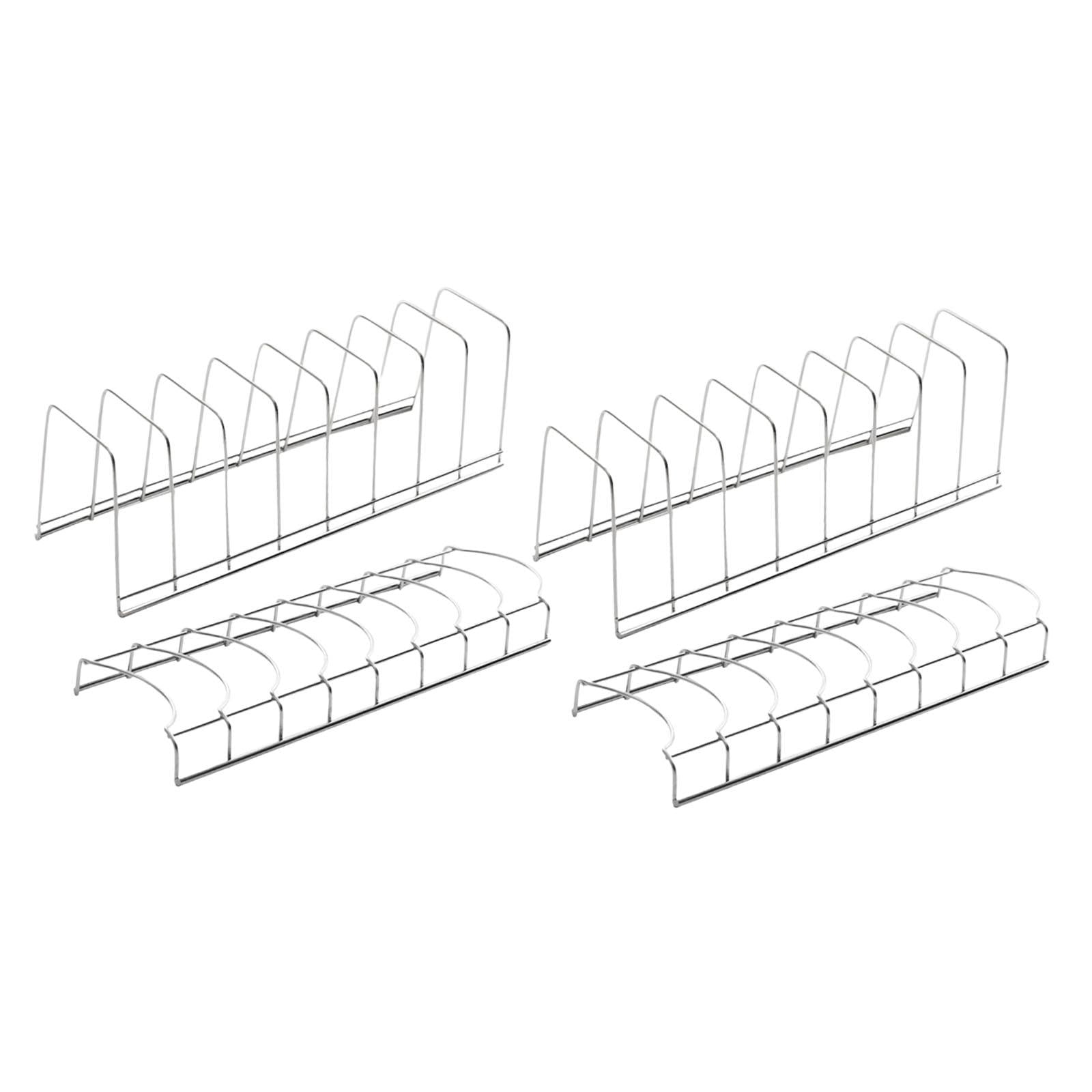 CoudarTitie 2 Bowl Drying Rack 2 Dish Holder Drain Basket for Home Restaurant Countertop Silver