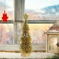 thumbnail image 4 of FastXmas 3.14*7.8" Christmas Tree Tabletop Decorations Brush-like Branches Winter Snow Wood Ornament Small Tabletop Ornament Wood Stand Xmas tree Centerpiece for Home Office Party Holiday Desk Decor, 4 of 6