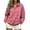 Pink, variant on Women's 1/4 Zip-Up Collared Long Sleeve Sweatshirt Fall Fleece Lined Oversized Fashion Casual Pullover Tops S-XXL
