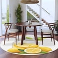 thumbnail image 4 of Summer Yellow Lemons Round Area&nbsp;Rug 8ft Fruit in Bottle Hand Painted Non-Slip&nbsp;Washable Circle Rugs Soft Felt Indoor Floor Mat for Bedroom Kitchen Living Room Bathroom, 4 of 9