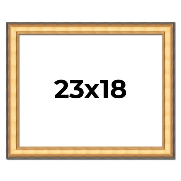 23x18 Frame Gold Plein Aire Solid Wood Picture Frame Width 2 Inches | Interior Frame Depth 0.5