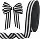 thumbnail image 1 of Cinta de grogrén a rayas de 1,2 pulgadas y 50 yardas, cinta de rayas blancas y negras, cinta clásica para manualidades., 1 of 9