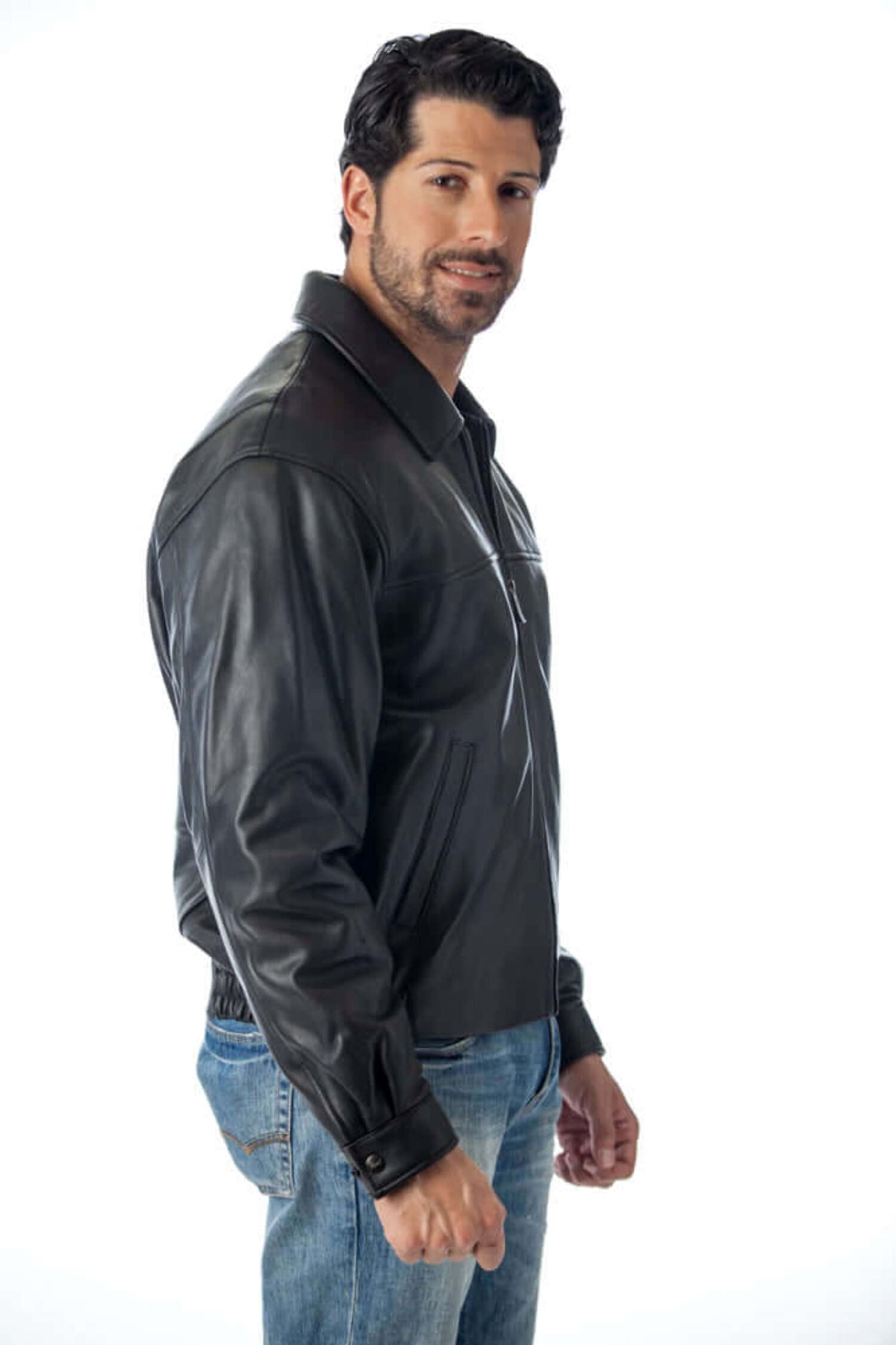 Reed Men's New Zealand Lambskin Leather Jacket (3XLTall, Black)