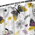 thumbnail image 3 of White Butterfly Yellow Purple Flower Pattern Shower Curtain 72"x84" ,Bathroom Decorative Shower Curtains Set with 12 Hooks,Modern Waterproof Washable Shower Curtain, 3 of 6